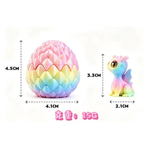 Set de Huevo de Dragón y Bebé Dragón Impresos en 3D Multicolor con Tapa Abatible - Figura de Modelo Creativa y Divertida - Product Image 5