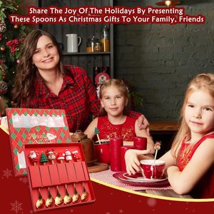 Ensemble de 6 cuillères à thé en acier inoxydable pour arbre de Noël, cuillères à café, cuillères à dessert, fourchettes pour cadeau, fête - Product Image 5