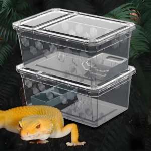 Caja de Cría de Serpientes Transparente Portátil Faunario Terrario para Reptiles y Anfibios Incluyendo Dragón Barbudo Araña y Rana - Product Image 1