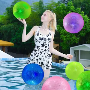 Ballon de plage gonflable promotionnel Ballon de plage perlé de haute qualité Ballon de PVC promotionnel avec lumière LED