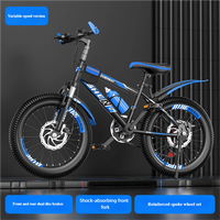 Bicicletta da Montagna Economica per Bambini, 20 Pollici, 7 Velocità, Telaio in Acciaio, Freni a Disco, Forcella Ammortizzata, Pedali Standard per Età 7-15 Anni