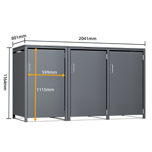 Couvertures de poubelle en métal résistant à la corrosion <span class=keywords><strong>pour</strong></span> <span class=keywords><strong>poubelles</strong></span> à roulettes et <span class=keywords><strong>abri</strong></span> <span class=keywords><strong>pour</strong></span> <span class=keywords><strong>poubelles</strong></span> à roulettes - Product Image 3