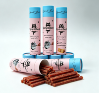Emballage en tube de papier de qualité alimentaire avec logo personnalisé, recyclable, pour bâtonnets pour chats, friandises lyophilisées pour animaux de compagnie, friandises à mâcher pour chiens