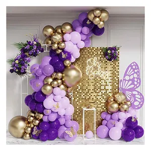 Фиолетовые воздушные шары, набор арок, набор гирлянд, латексные шары для девочек, день рождения, день рождения, детский душ, свадьба