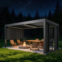 Finition enduite de poudre de haute qualité pour une protection durable, esthétique moderne, pergola électrique en aluminium, luxe extérieur