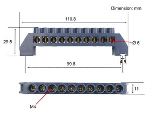 Chaer 6*9/8*12 <span class=keywords><strong>bornier</strong></span> de terre barre de borne de liaison neutre barre neutre borne neutre - Product Image 5