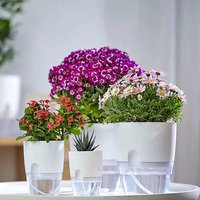 Pots à absorption d'eau automatique créatifs, Pot de fleurs en corde de coton à arrosage automatique, Pot de fleurs en plastique Transparent, Pot de fleurs paresseux
