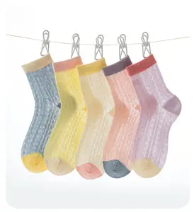 Xiangyi 2024 primavera estate sottile maglia traspirante in vetro di seta Color Casual per bambini calzini Anti odore per bambine