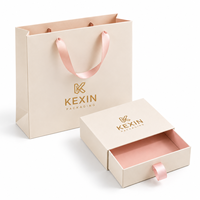Boîte cadeau de luxe personnalisée Kexin avec sac en papier assorti, logo en feuille d'or, emballage rigide pour bijoux, cosmétiques, cadeaux
