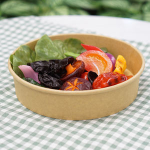 Mangkuk Makanan Kertas Kraft Tahan Air Sekali Pakai dengan Tutup PET PP untuk Restoran, Sup, atau Kotak Makan Siang - Product Image 2