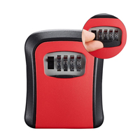 Boîte à clés murale multifonction en acier à ligne incurvée avec serrure à code, pour usage domestique, construction ou clés temporaires, fixation par vis