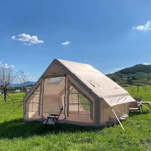 Tente de camping gonflable pour 4 personnes, 6 ㎡   Tente de glamping extérieure imperméable et coupe-vent, installation facile et rapide, abri familial pour les vacances - Product Image 4
