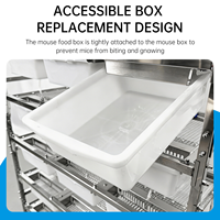 Repteer Équipement d'élevage en laboratoire pour rongeurs en acier inoxydable, avec système de cassettes sans obstacle et abreuvement automatique