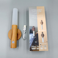 Veilleuse LED transfrontalière à détection de mouvement, effet bois, trois couleurs, intensité variable, fixation murale magnétique pour chambre à coucher