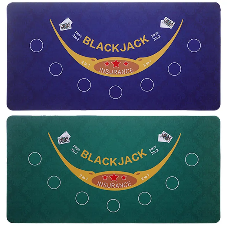 Blackjack Poker Table Top Foldable Board Game Playmat Portable Poker Layout Amazon hot Custom size factory directly game mat