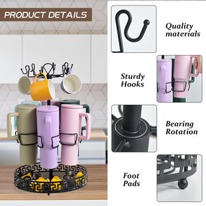 40 oz Tumbler Organizer Rotatable Cup Holder Divider for Kitchen Cabinets Water Bottle Tableware Storage <b>Solution</b> - Product Image 4