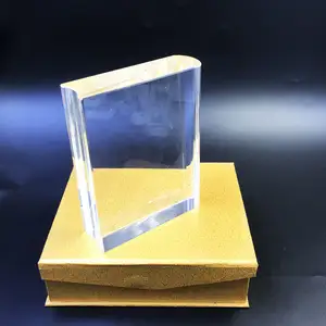 Wholesale New Design Souvenir Gift Book Shape k9 Crystal Award Blank Crystal Plaque Crystal Book Trophy