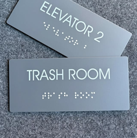 Panneau de signalisation tactile ADA en braille pour bâtiment commercial, lettres en relief personnalisées, pour sortie de bureau et porte de toilettes accessible