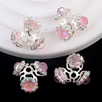 Groothandel Metaal Zilver Decoratieve Strass Spacer Kralen Ster Bloem Kraal Kapjes Strass Kraal Kapjes voor Pen Sieraden maken