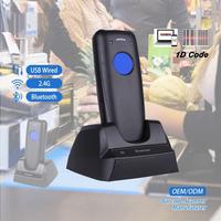 Lecteur de codes-barres 1D 2D QR sans fil USB/filaire CMOS de taille mini 3600 avec base de charge pour usage en entrepôt, en stock
