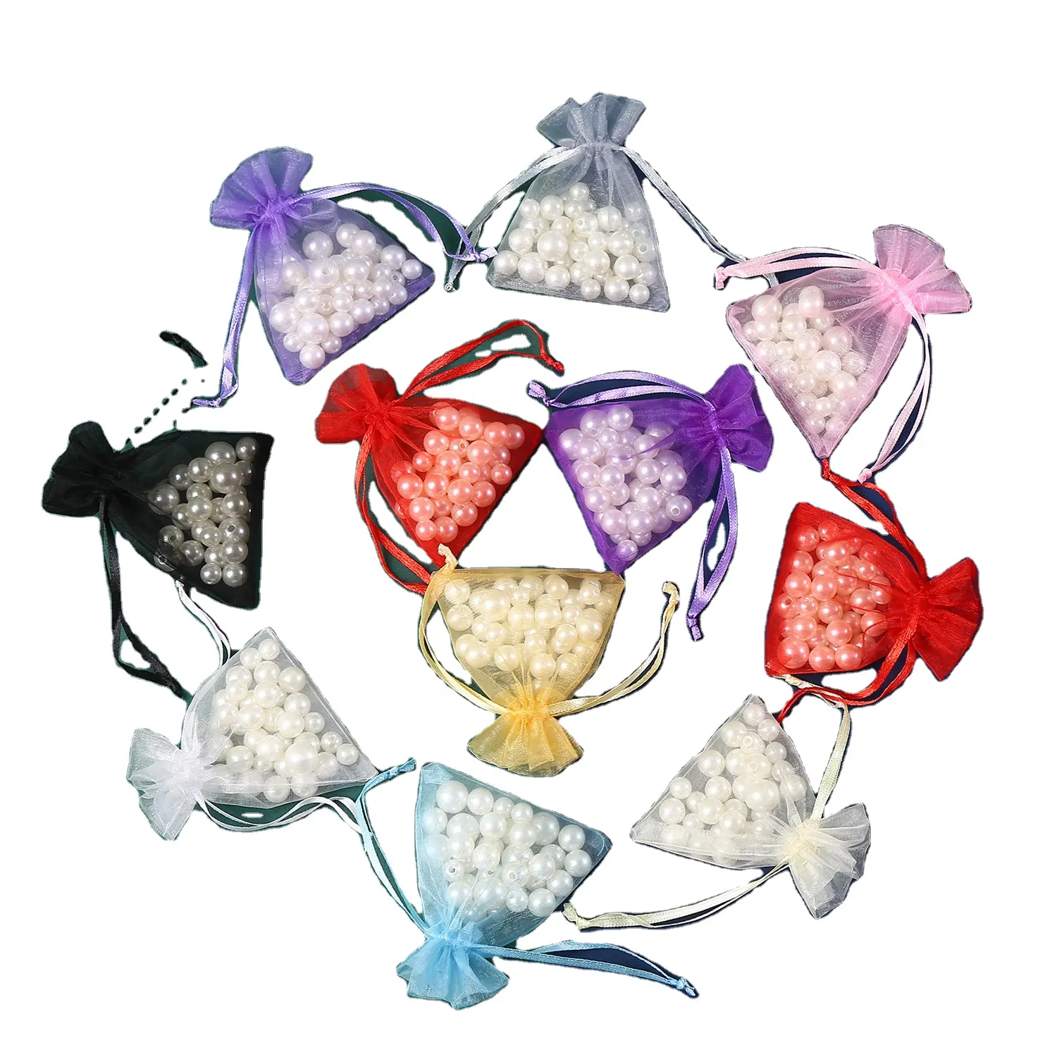 All size Colorful Nylon organza pouch with drawstring for packing gift