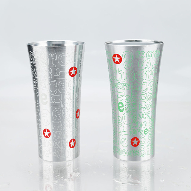 Best Seller New Arrival Classic Color-Changing Aluminum Cup Recyclable Eco-Friendly Dishwasher Safe Cold Drinking Cup for Beer
