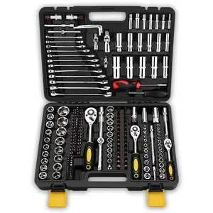 Professional 216 Pcs Mirror Socket Tool Set 1/2" 3/8" 1/4"Dr Ratchet Socket Wrench Toolbox