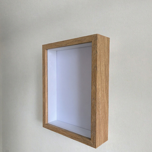 Marco de Madera MDF de Nogal de 10\", 9x9\", 8x8\" Pulgadas de Profundidad, Marco 3D con Efecto de Sombra, Plexiglás Negro y Blanco, Decoración con Corte de Troquel, Marco para Fotos y Arte - Product Image 3