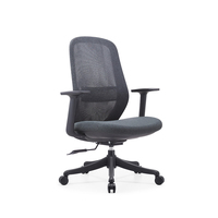 Chaise de bureau ergonomique en maille avec accoudoirs fixes, design pivotant respirant, cadre en acier, roulettes, chaise de bureau moderne pour longues sessions