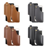 Étui de téléphone en cuir PU durable, étui pour téléphone portable avec passants de ceinture, sac de ceinture portable pour téléphone