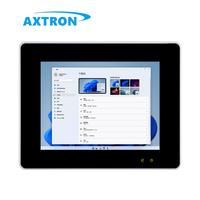 Axtron Ordinateur industriel à écran tactile capacitif intégré sans ventilateur de 8 pouces, processeur Core I3/i5/i7, écran LCD, Windows 10/Linux, garantie de 3 ans