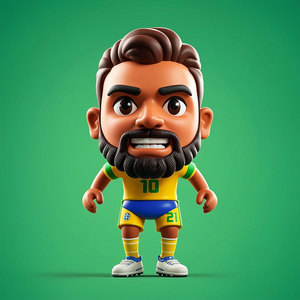 Q Version Brazil Player Cartoon PVC Figure Collectible <b>Mini</b> Figurine <b>Desk</b> Decor Toy 8-13 Years Unisex - Product Image 3
