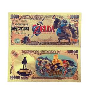 Billet de banque commémoratif <span class=keywords><strong>Zelda</strong></span>, personnage de jeu d'anime japonais, 10 000 Yen, feuille d'or, cadeau de collection, vente chaude - Product Image 5