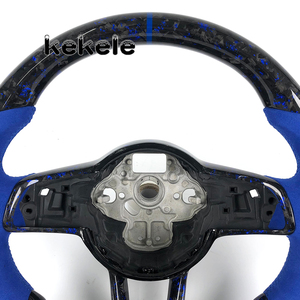 Volant en fibre de carbone forgée bleue pour <span class=keywords><strong>Volkswagen</strong></span> MK7, compatible avec GTI MK5 MK6 MK8 Golf 2015 2016 2017 2018 2019, personnalisable - Product Image 4