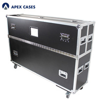 APEX CASES - Estuche de Aluminio Personalizado de Alta Resistencia para Monitor de Pantalla Plana LED LCD Plasma TV, Estuche de Transporte Ajustable Doble de 55-70 Pulgadas