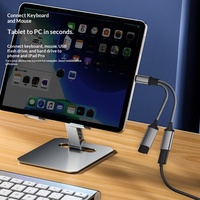Adaptateur OTG Type-C 2-en-1 avec charge passante PD 60W, adaptateur USB-C vers USB-A femelle pour smartphone, tablette, ordinateur portable