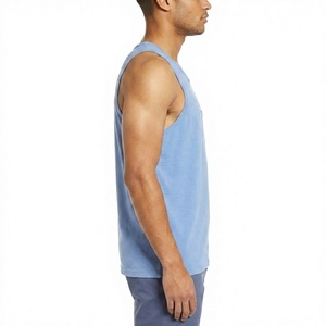 <b>Mens</b> Training Tank Top Gym Wear Sleeveless Muscle <b>Vest</b> OEM Custom Spandex/Cotton Knitted Embroidery Sportswear for <b>Men</b> - Product Image 4