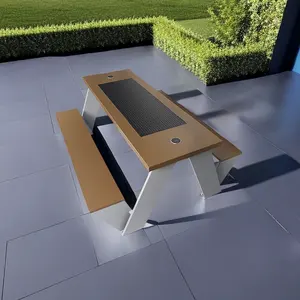 Outdoor Public Facilities Solar Bench With Bluetooth Speaker Wireless Charging Solar Smart Seat