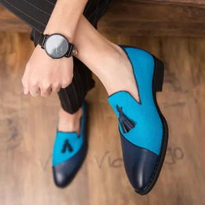 イタリアの革メンズドレスシューズホースビットローファータッセルスリップオン軽量アンチスリップ用プロムパーティー結婚式通気性 - Product Image 5