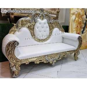 Sofá de Lujo para Bodas, Estilo Trono con Respaldo Alto, Madera de Teca, Color Personalizado, Sofá Elegante para Bodas en Oferta, Ideal para Recepciones - Product Image 1