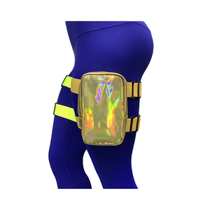 Bolso holográfico multicolor para pierna caída de carnaval, Correa ancha ajustable, bolso para teléfono en el muslo, logotipo personalizado, bolso para pierna en el muslo para mujer - Product Image 3
