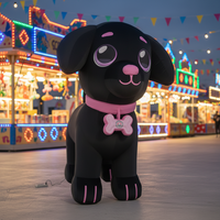 Costume de mascotte chien gonflable personnalisé pour usine, décorations imperméables, dessin animé, durable, installation facile, ventilateur intégré