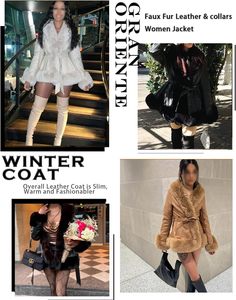 Áo khoác parka mùa đông nữ HAVEDEN, áo khoác giả lông cừu hai mặt, họa tiết trơn, tay dài, thiết kế peplum, viền lông thú - Product Image 5