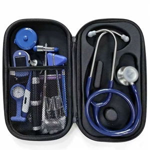Kit de stéthoscope médical portable avec otoscope - Outils de diagnostic multifonctionnels pour infirmières/médecins (étui violet/rouge/bleu) - Product Image 2