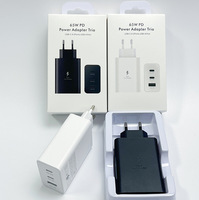Adaptador de Corriente de Carga Rápida de 65W, Enchufe de Pared Tipo EU, UK, US para Cable Samsung, para Dispositivos Samsung S22, S23, S24, S25, S26
