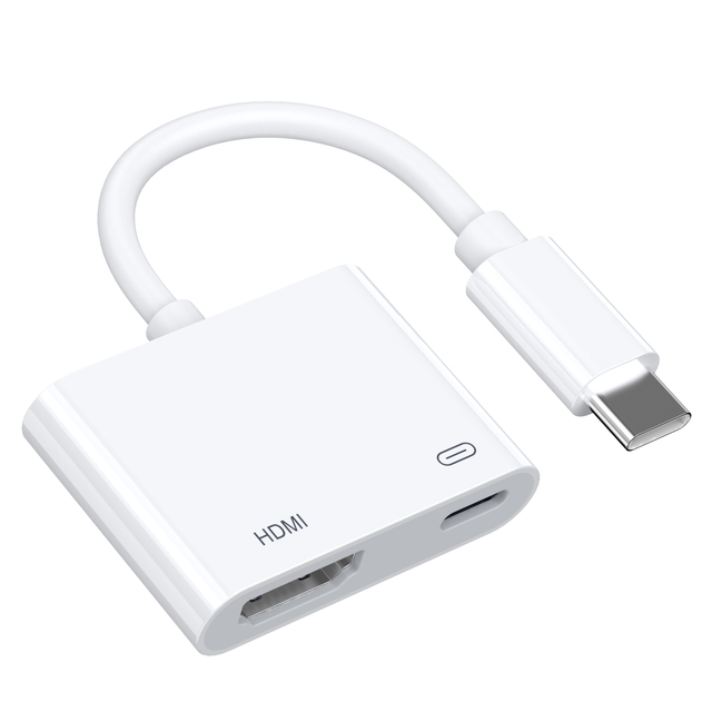 Portable 2 Port 4K 60Hz HDTV PD100W White Type-C Converter Adapter USB C to Digital AV Converter 2 in 1 for HD Same Screen