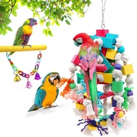 Jouets à bascule pour oiseaux, perchoirs suspendus à mâcher pour perroquets avec des clochettes, jouets pour perruches, perruches citrouilles, ara, calopsittes, perruches grises d'Afrique