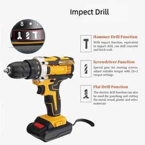 Perceuse sans fil 12V 21V, ensemble d'outils électriques à percussion, perceuse électrique sans fil, kits combinés de perceuses magnétiques avec deux batteries - Product Image 4