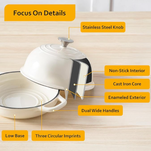 <span class=keywords><strong>Cocotte</strong></span> <span class=keywords><strong>en</strong></span> <span class=keywords><strong>fonte</strong></span> émaillée durable de 26 cm pour la cuisson du levain et des casseroles <span class=keywords><strong>sur</strong></span> cuisinière à <span class=keywords><strong>gaz</strong></span> - Product Image 3