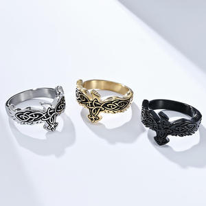 Eagle Titanium Steel <b>Ring</b> <b>Celtic</b> Knot Design Unisex Fashion Jewelry Gift Stainless Steel Gold Black Silver Color Options - Product Image 1